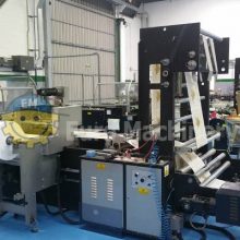 Secondhand side weld bag making machine. For production of Flexo-Loop bag making machine, patch handle bags with cut off and other side-weld bags.