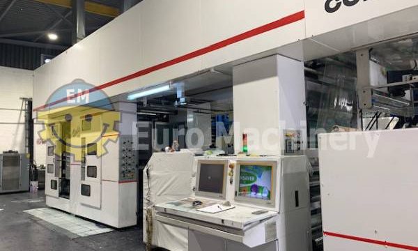 Ci Flexo Printer Gearless 8 colors. Machines for flexopgrahic printing central Impression drum. For sale by Euro Machinery.