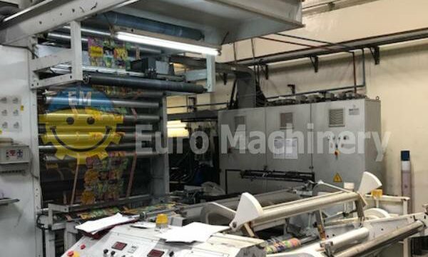Bielloni Central Impression Printer. 6 Colors. Can print on PE, PP, OPP, PET, Paper. Flexo printer for sale from Euro Machinery