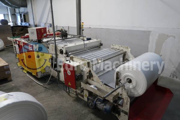 HEMINGSTONE bag making machine for producing PE and recycled extract bags. Machine is in excellent working order and can be seen in production.