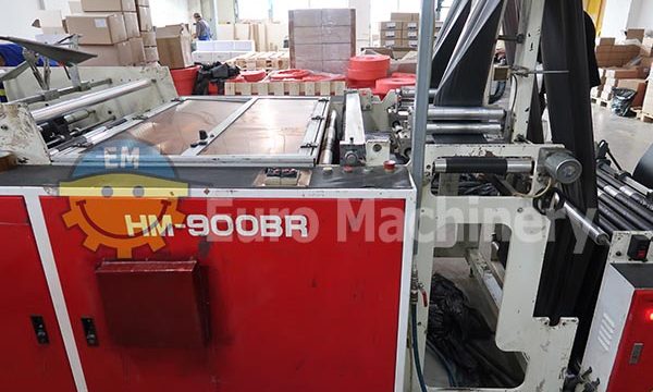 HEMINGSTONE Side weld bag making machine for production of bottom seal garbage bags on the roll with tear off perforation.