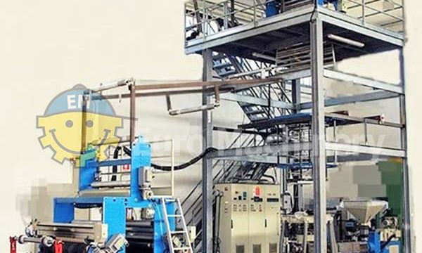 Ghioldi Mono Layer Extruder. For production of LLDPE / LDPE / Metallocene. Up to 120 kg/h depending on material formulation.