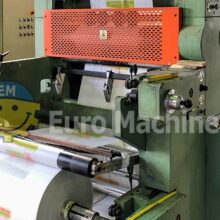 Stack Off Line Flexographic Printing machine. In good used condition. Can print on PE, PP, OPP, and PET materials. Can print in 6 colors.