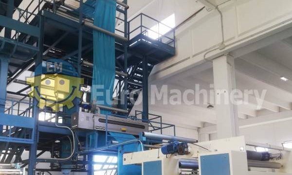 Blown film extrusion line available to be purchased.