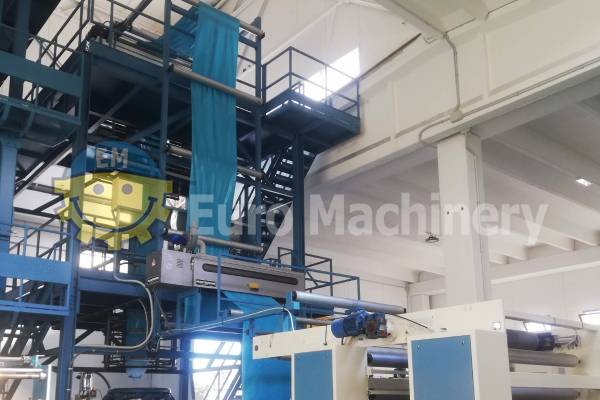 Blown film extrusion line available to be purchased.
